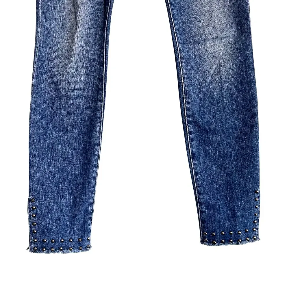 FRAME Le High Skinny Jeans Hazelwood Studded Hem‎ Size 24 - Picture 5 of 8